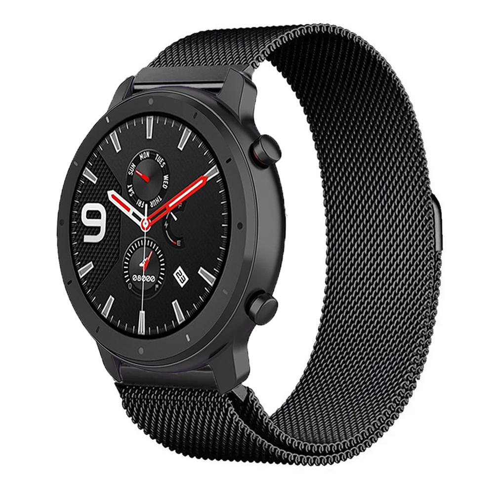 20mm 22mm Magnetic Milanese Strap for Amazfit Active 2/GTS 4 3 mini/GTR 47mm Metal Wristband for Amazfit Balance 2 1/Bip 6 Belt