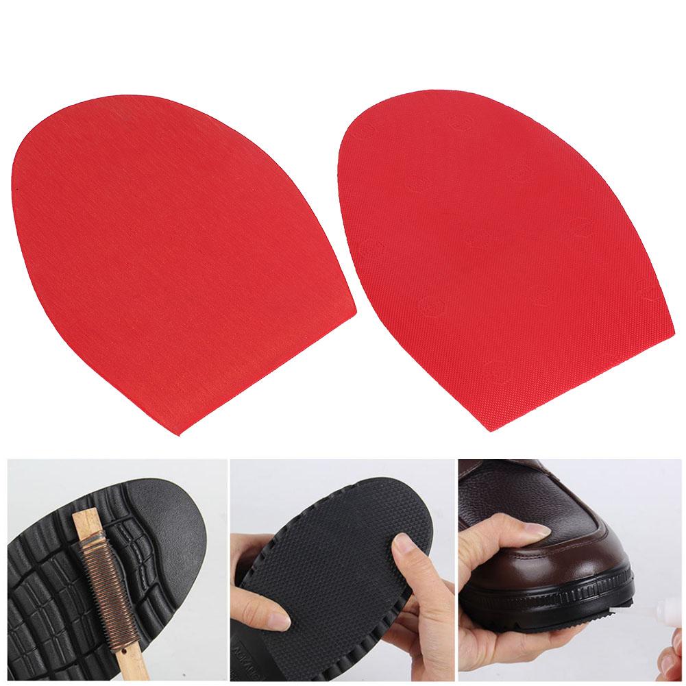 1 Pair Shoes Repair Rubber Soles Wear Resistant Rubber Heels Anti Slip Outsoles (Red)