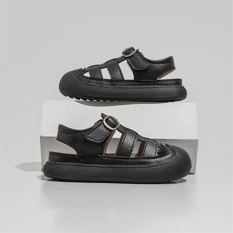 Guttesandaler med lukket tå Sommer Barnesandaler til stranden Myk såle Pustende Jentesportsandaler