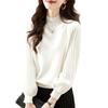 Women's Autumn and Winter New Sweater Crew Neck Solid Color Thin Long-sleeved Wool Knitted Sweater Top Women