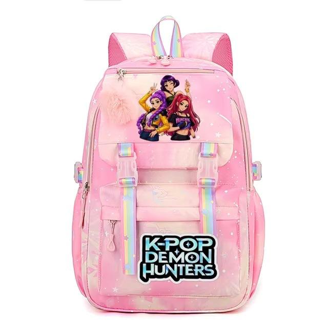Kpop Witch Hunters Cartoon Backpack Girl Student Large Capacity School Bag Elementary School Student Backpack Lightweight