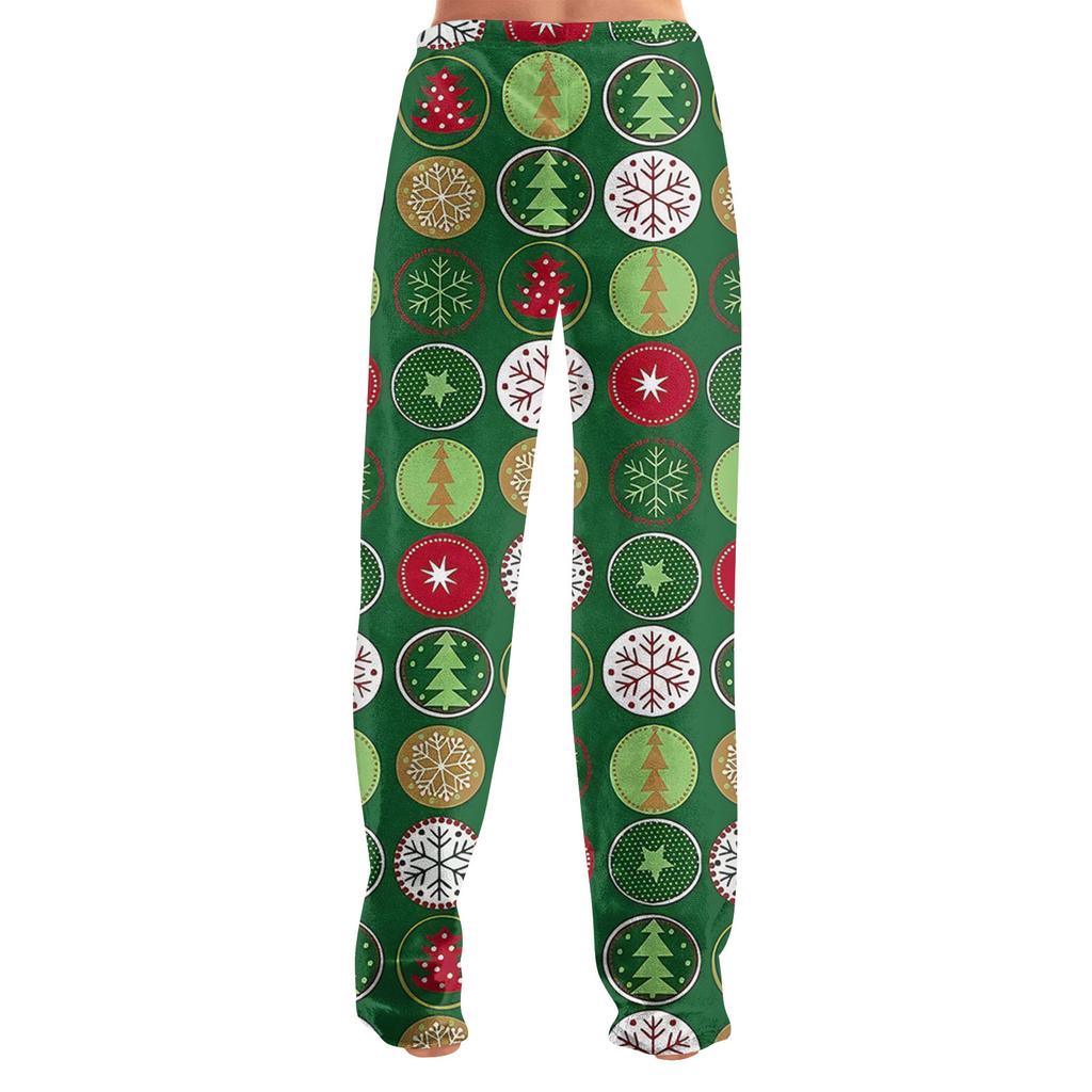 Women  Winter Plaid Pants Full Length Long Trousers Sports Pants