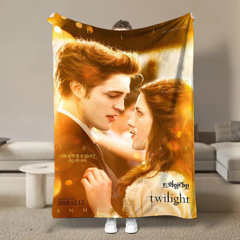 Warm Soft Classic Movie T-Twilight Print Blanket Fluffy Children and Adults Sofa Plush Bedspread Throw Blanket for Sofa Bed