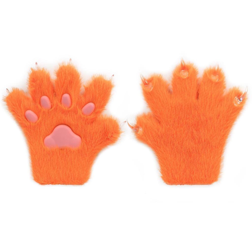 Halloween Plush Cat Claw Fursuit Gloves Cosplay Comic Show Cat Claw Props Fursuit Claw Hand