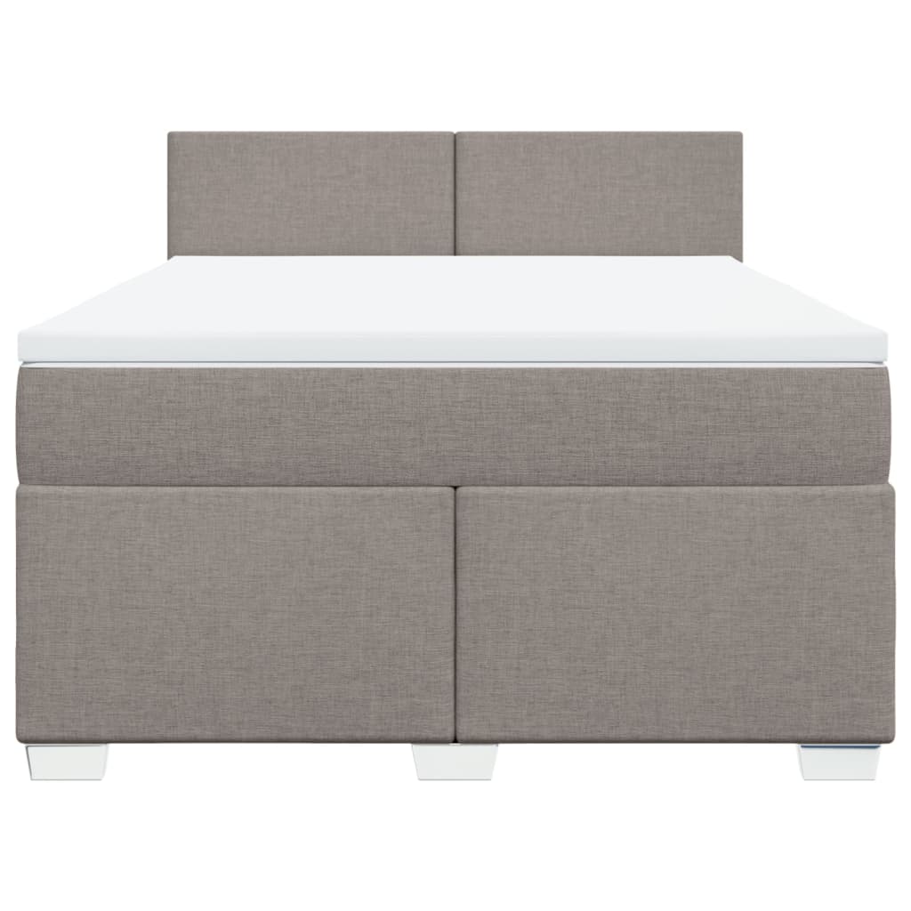 Box Spring Bed with Mattress Taupe 140 x 200 cm Fabric