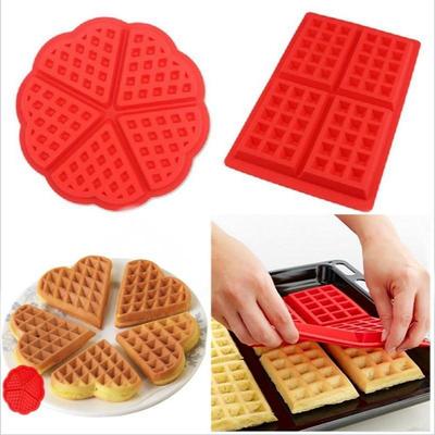 Silikon-Waffel-Muffinform, Kuchenform, DIY-Backwerkzeuge, 4 Quadrate, Liebeswaffelkuchen