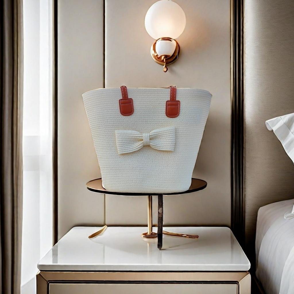 

Straw Bag Tote Bag Vacation Large Capacity Versatile Woven Bag bag білий