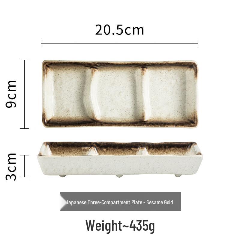 Abay Three-Compartment Ceramic Sushi Plate