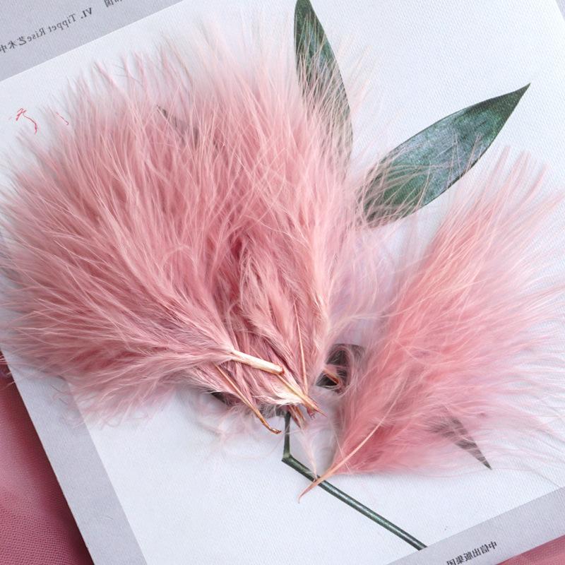 50Pcs Feather Turkey Hair Vascular Fleece, Dream Catcher Diy Corsage Earrings Headgear Hair Accessories Color Pendant Decorative Materials