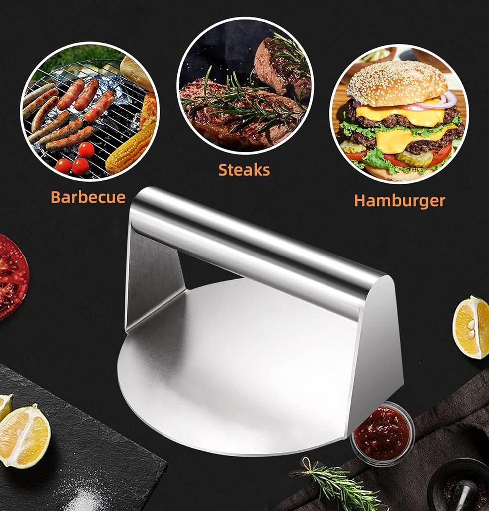 New Hamburger Meat Press 430 Stainless Steel Non-Stick Meat Burger Press Circular Square Burger Kitchen Tool Meat Press