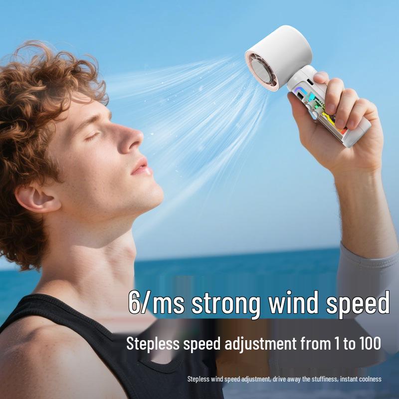 2026 Silent Mini Handheld Fan: 100-Speed Rechargeable with Cooling Ice Pack