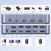 UGREEN DisplayPort KVM podporuje dva monitory a pripája dve hliníkové vybavené štyrmi USB zdieľa duálne a tlačiareň medzi dvoma obsahuje dva USB