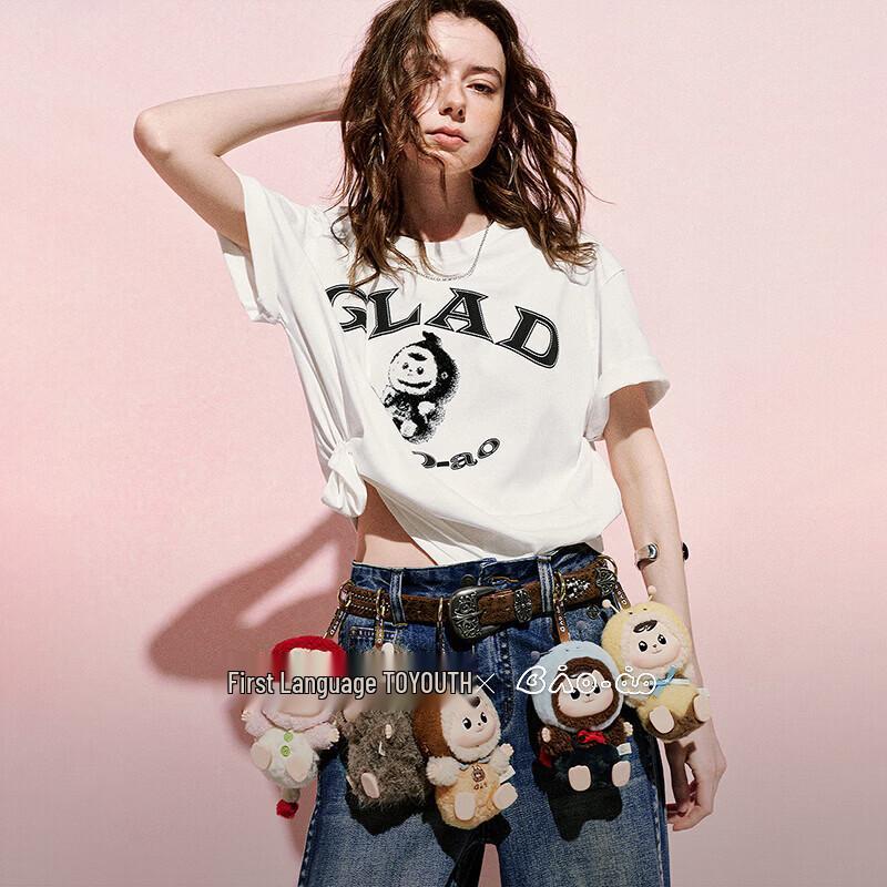 Chuyu Bao-ao Collaboration Women s Printed Short Sleeve T-Shirt M