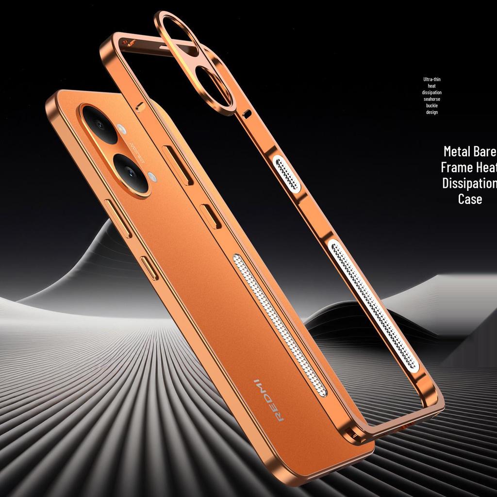 Redmi Turbo5max Metal Bare Frame Seahorse Buckle Heat Dissipation Case for POCO X8 Pro, Color Block F7