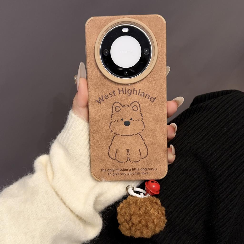 Cartoon West Highland Dog Huawei P70 Apple 16 Mobile Phone Case Oppreno12 All Inclusive Vivox100 Leather