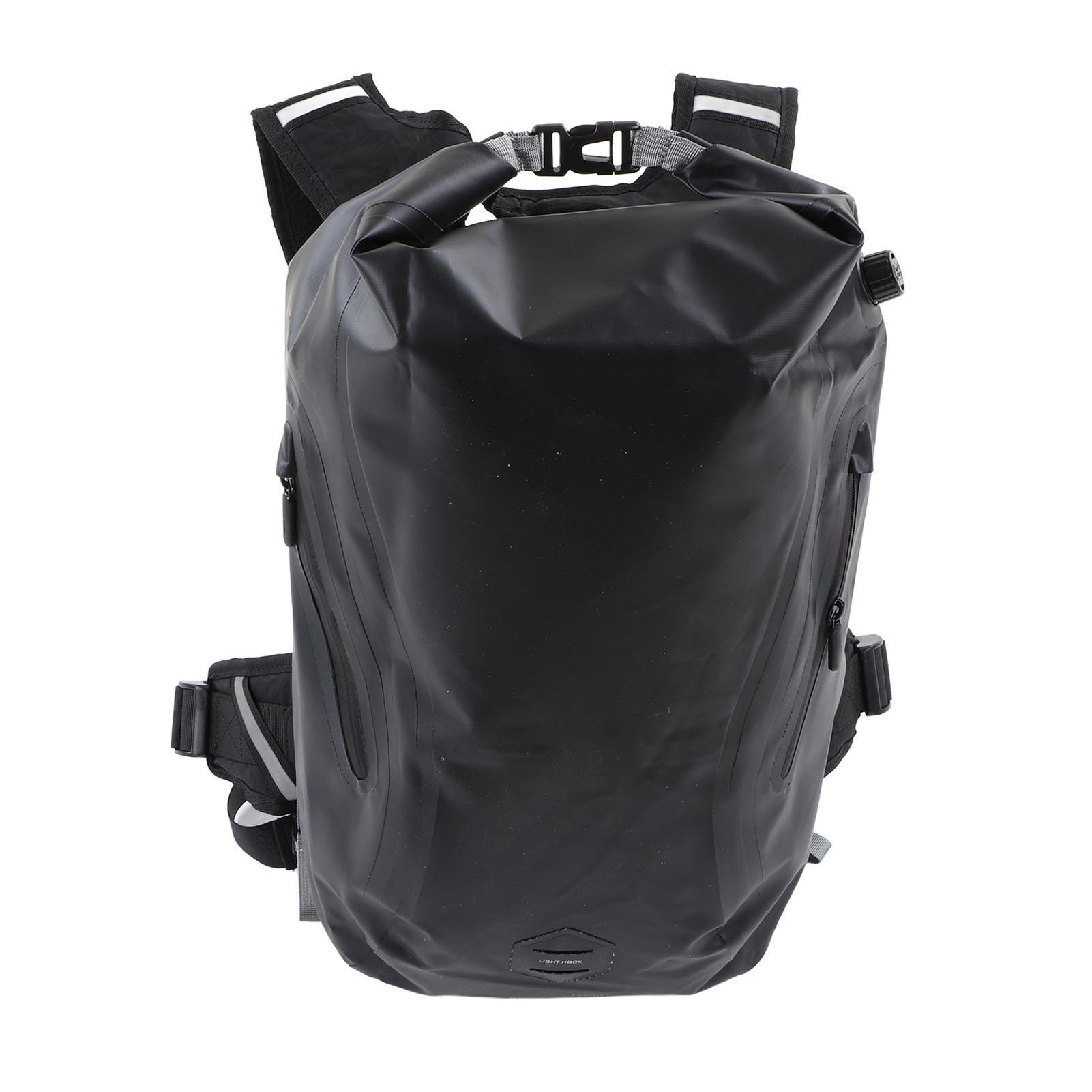 PVC Cycling Waterproof Backpack Travel Hiking Daypack Outdoor Camping Backpack Large Capacity Strong Bearing Capacity Black