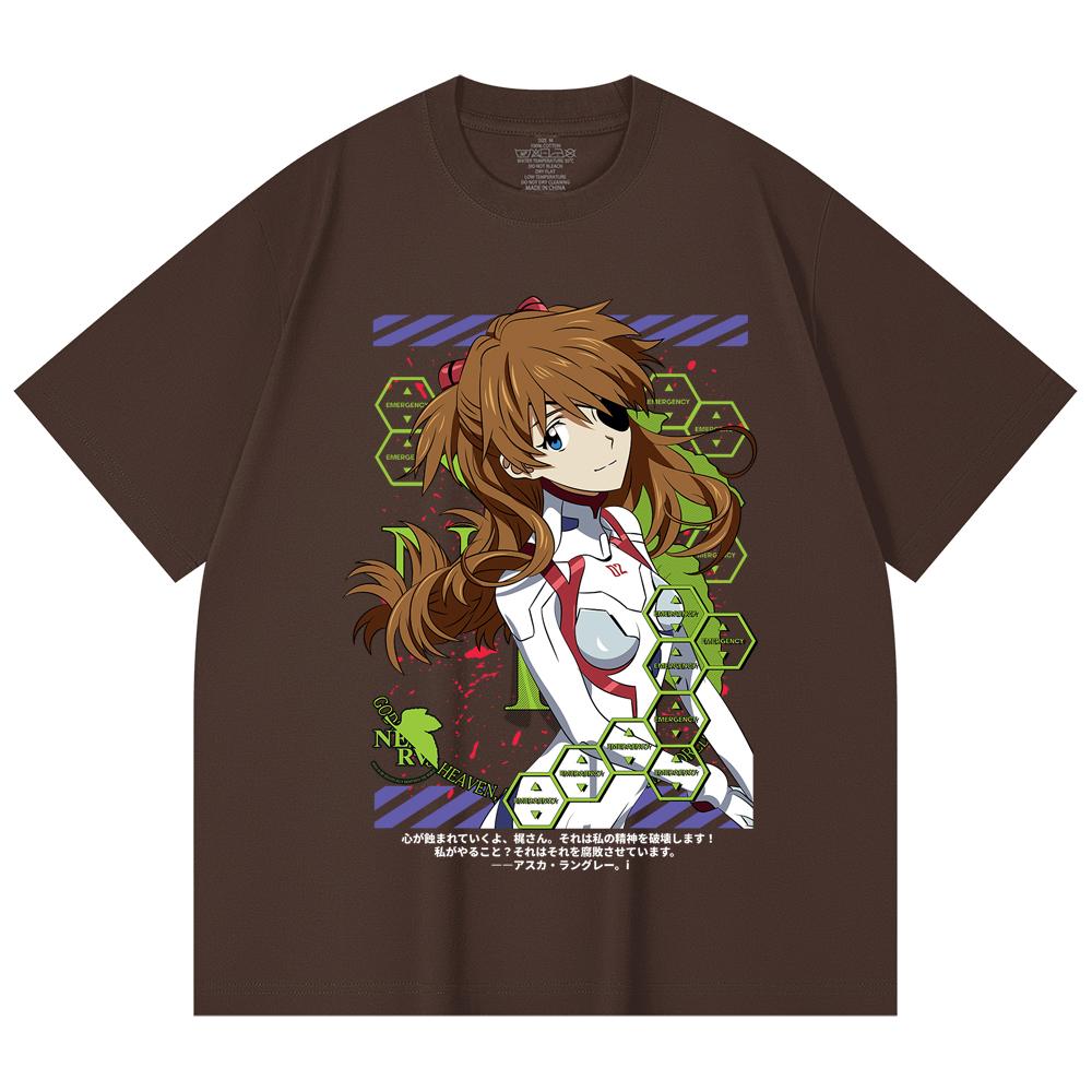 230 Gsm 100% Cotton Evangelion V4 Asuka Print Unisex Heavy Cotton T Shirt