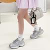 Thick-soled Dad Shoes Women's Spring New Leather Mesh Breathable and Versatile Lightweight Trendy Casual Sports Shoes