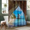 Beach In The Cave Pattern Bathing Curtain  Bathroom Shower Curtain Waterproof With 12 Hooks Home Deco Free Ship