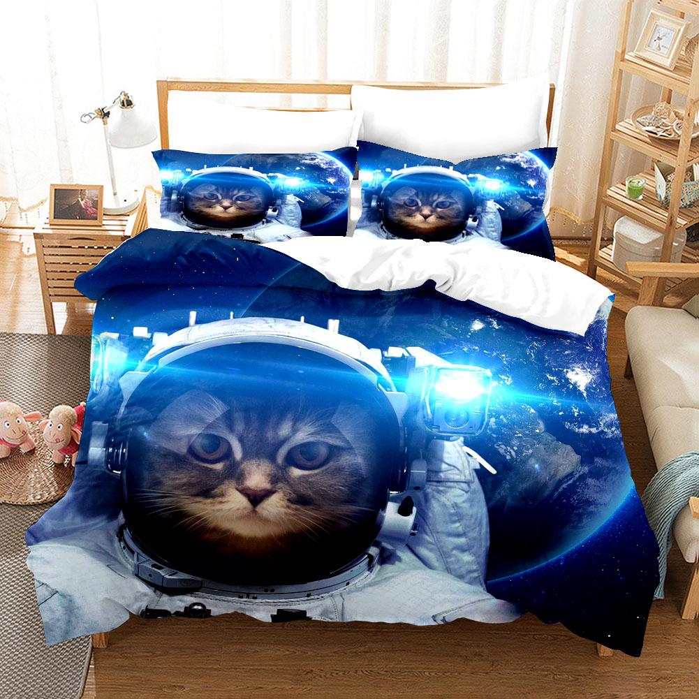 Animal Cat Duvet Cover King Queen Black White Funny Cute Pet Kitty Bedding Set For Kids Teens Adult Fashion Soft Comforter Cover