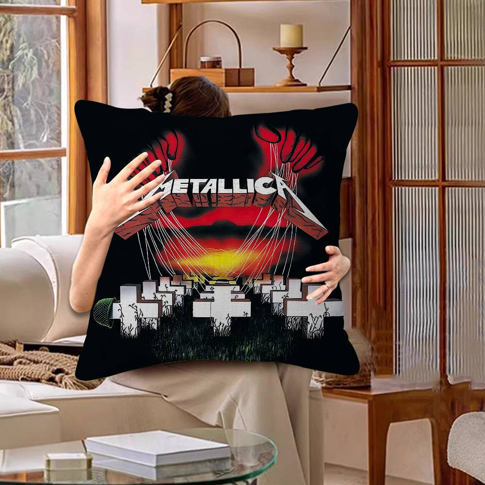 Band M-METALLICA Cool Office Cushion Pillowcase Car Cushion Cover45X45CM Lumbar Pillowcase Sofa Pillowcover