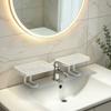 Sink Storage Rack Thickened ABS Waterproof Faucet Storage Organizer Vertical No Drilling Sink Space Saver Rack for Bathroom