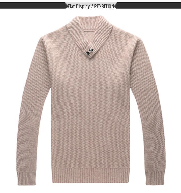 Men's Thick Knit Half-High Collar Sweater - Warm Threaded Base Layer for Autumn/Winter