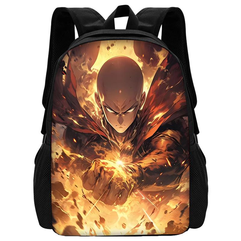 Kinder Anime One Punchs Man Schulrucksack mit Brotdosen ,Federmäppchen ,Schultaschen für Jungen Mädchen Bestes Geschenk