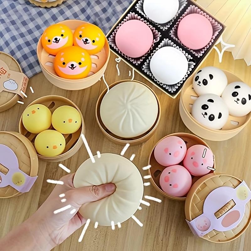 3 adet Ayı Mantı Squishy, Kaygı Giderici Ürünler, Simülasyon Mantı Stres Topları Stres Mantısı Duyusal Oyuncak