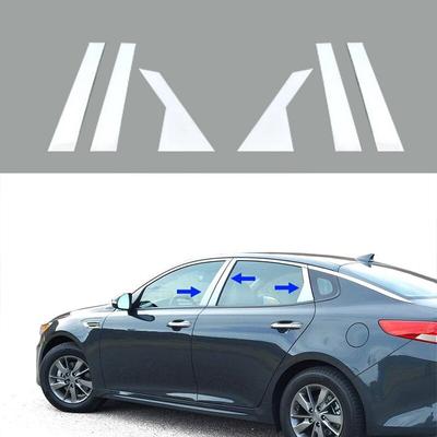 6 sztuk słupki okienne drzwi samochodu słupki osłona wykończeniowa naklejka Chrome dla KIA Optima/KIA K5 2016 2017 2018 2019
