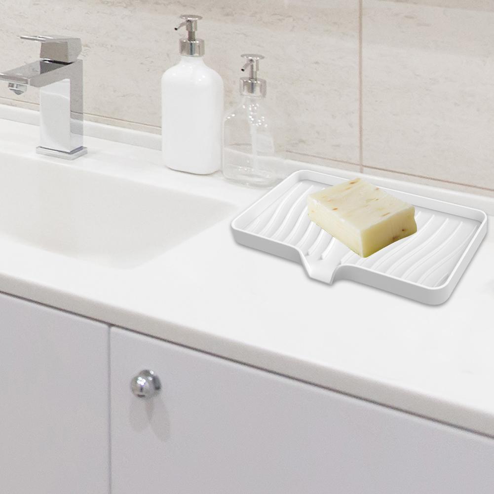 

Silicone Soap Dish Creative Soap Drain Tray Reusable for Bathroom Toilet (White) China Mainland