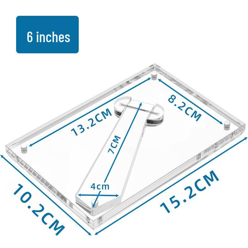 Cross-border Exclusive Acrylic Photo Frame - 6x7, 8x10 Inch Magnetic Stand Desktop Display
