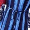 Plus Size Women 3/4 Sleeve Floral Striped Print Casual Loose Long  Maxi Kaftan Dress