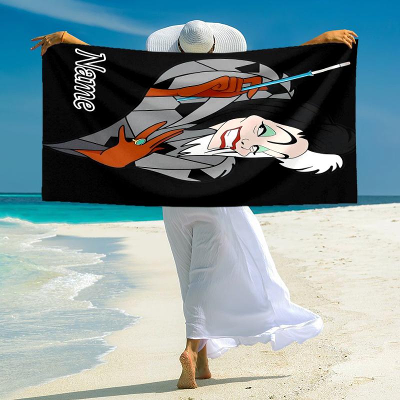 Personalized Dark Flame Guardian Beach Towel Microfiber Beach Towel Thin Absorbent for Beach Swimming Yoga Bath Sports. 0910291