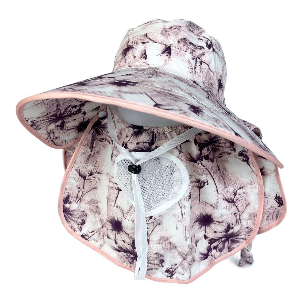 

Face Neck Omnibearing Women Sun Hat UV Protection Mesh Sunscreen Hat Picking Tea Hat Climbing розовый