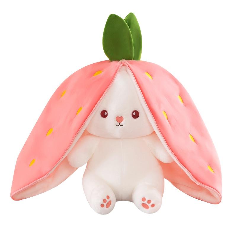 Creative Children's Bunny Doll-transforming Plush Toy With Carrot And Strawberry Options