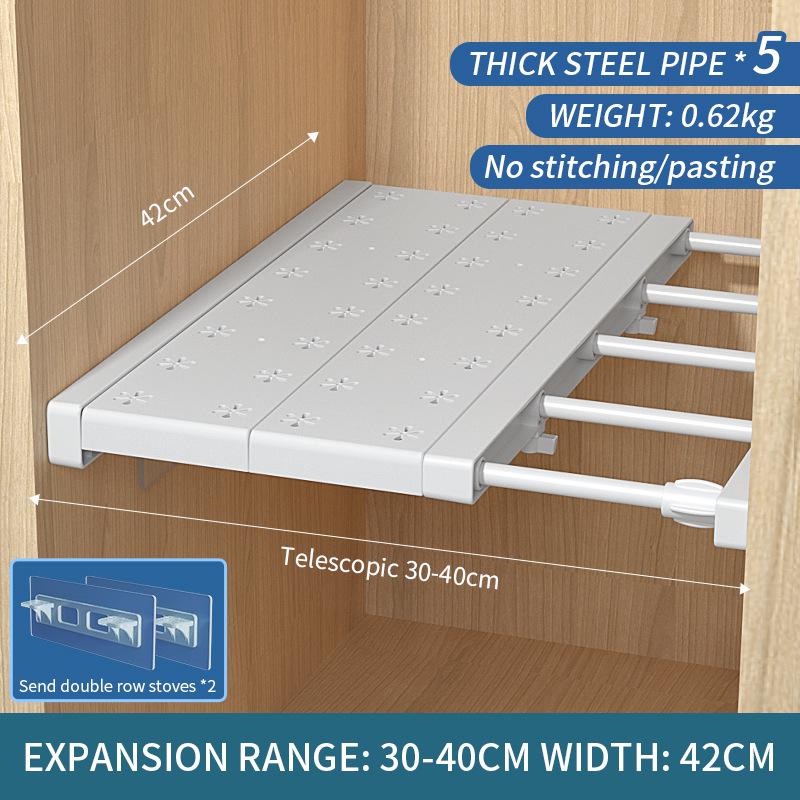 Retractable Wardrobe Shelf Divider and Organizer
