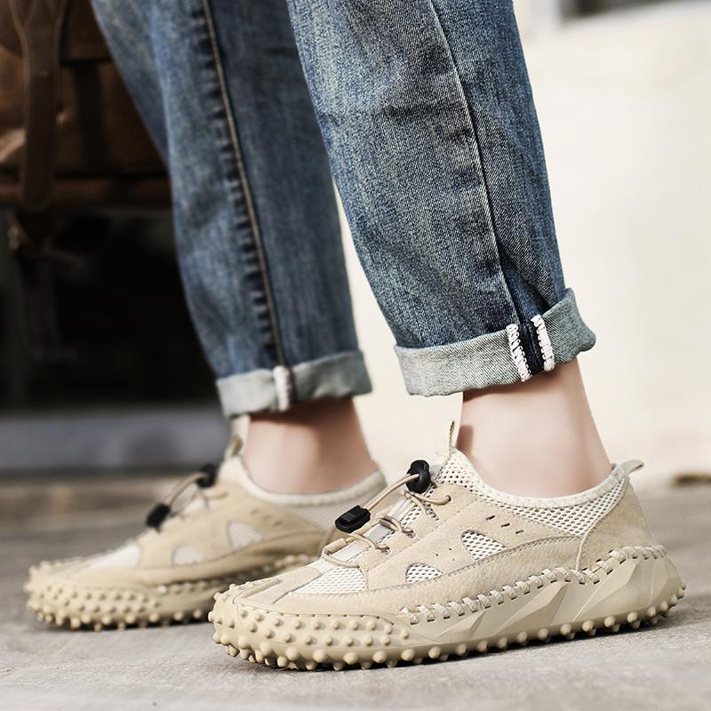 Summer Mesh Men's Shoes New Breathable Casual Shoes Outdoor Walking Men's Sneakers Hiking Shoes  Lightweight and Non Slip
