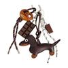 Stylish Dachshund Keychain Pendant Purse Charm For Keys Multipurpose Bag Decoration Feature Alloy Fastener Accent