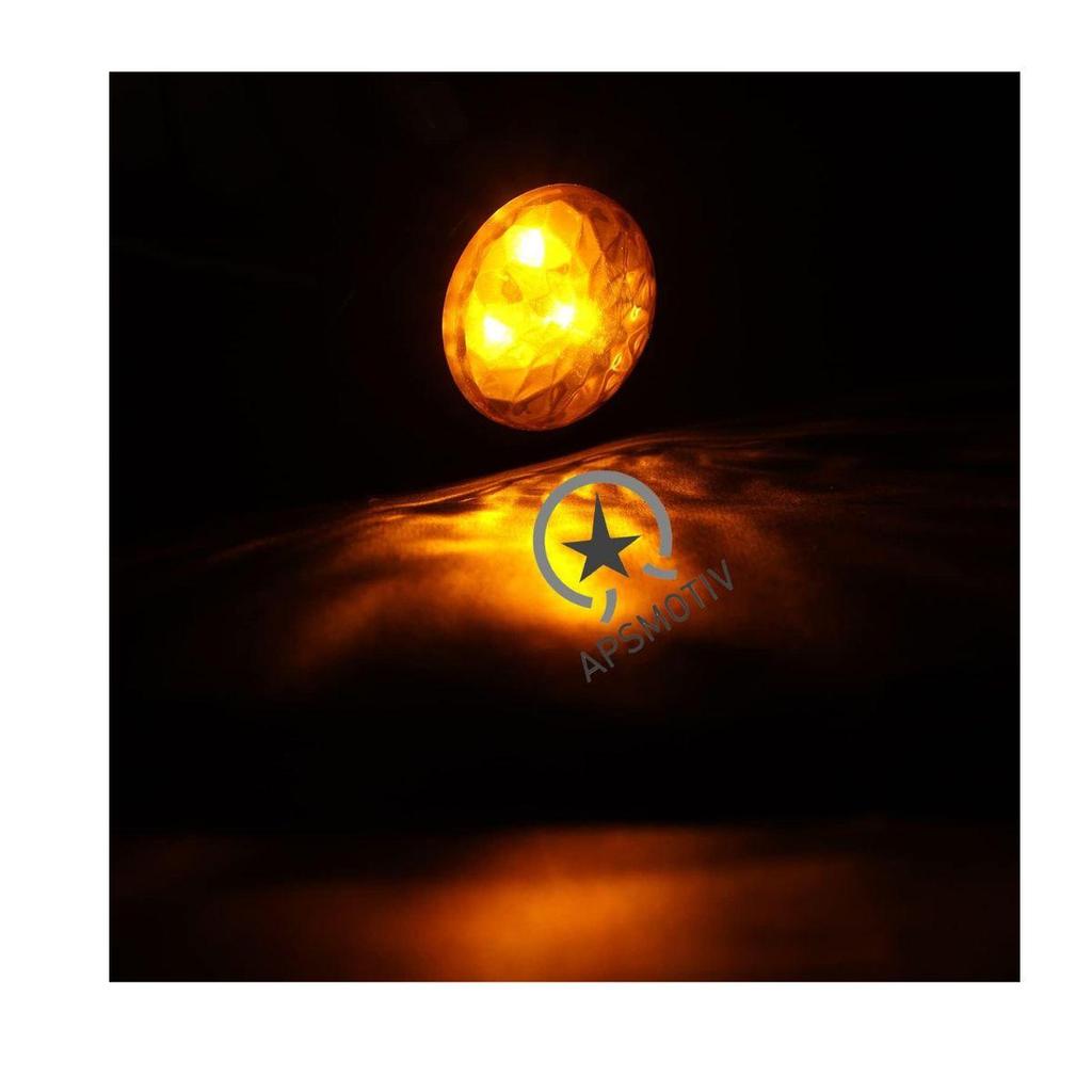 6-Pack Round Amber LED Rear Side Marker Clearance Lights Indicator for RV Camper Motorhome Truck Trailer 24V Side Marker