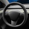 LKWLIKEI Nappa Leather Ultra-Thin Steering Wheel Cover, For Tesla Model 3/Y Steering Wheel Cover, Non-Slip Design And Interior Modification Of Car