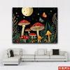1pc Enchanting Mushroom & Plant Tapestry - Vintage Floral Wall Art with Whimsical Mushrooms, Stars & Butterflies, Polyester