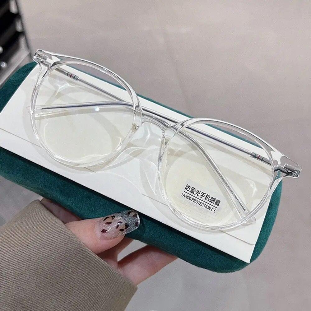 

Круглые очки с защитой от синего света, женские и мужские большие оптические оправы для защиты глаз, ультралегкие очки для офиса, компьютерные очки