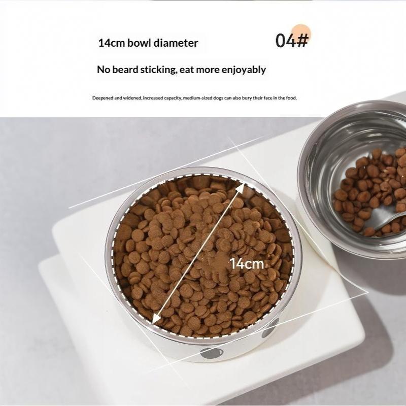 Elevated Pet Feeder Raised Stand With Double Stainless Steel Food Water Bowls For Small Medium Large Dogs Cats