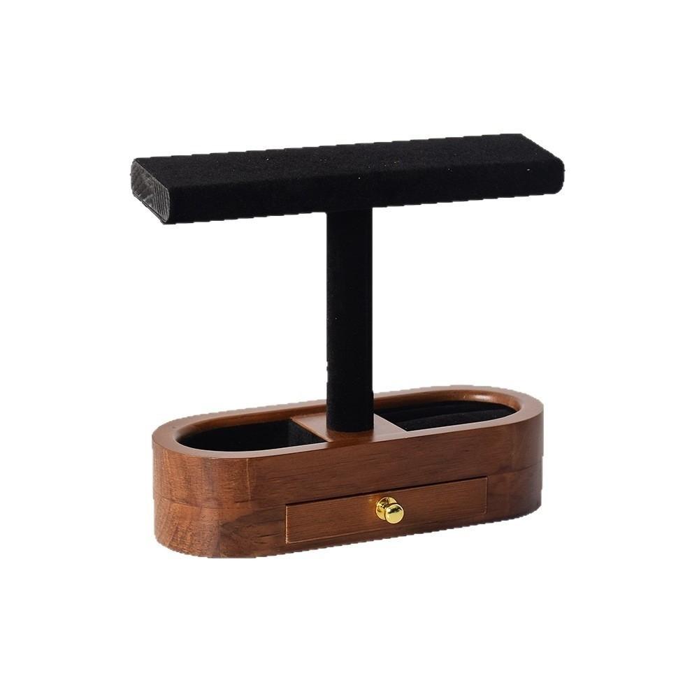 New T-bar Design Wooden Jewelry Organizer Space-saving Multi-functional Jewelry T-bar Holder Watch Display Stand Home Use