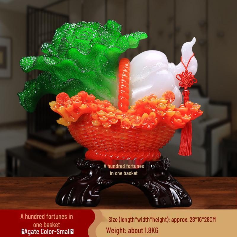 

Creative Hundred Fortunes Cabbage Resin Figurine - Home and Office Gift As Shown