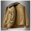Winter Man Thicken Fleece Cargo Coat Turn Down Collar Zipper Men Pilot Jacket Outdoor Casual Pocket Male Outerwear