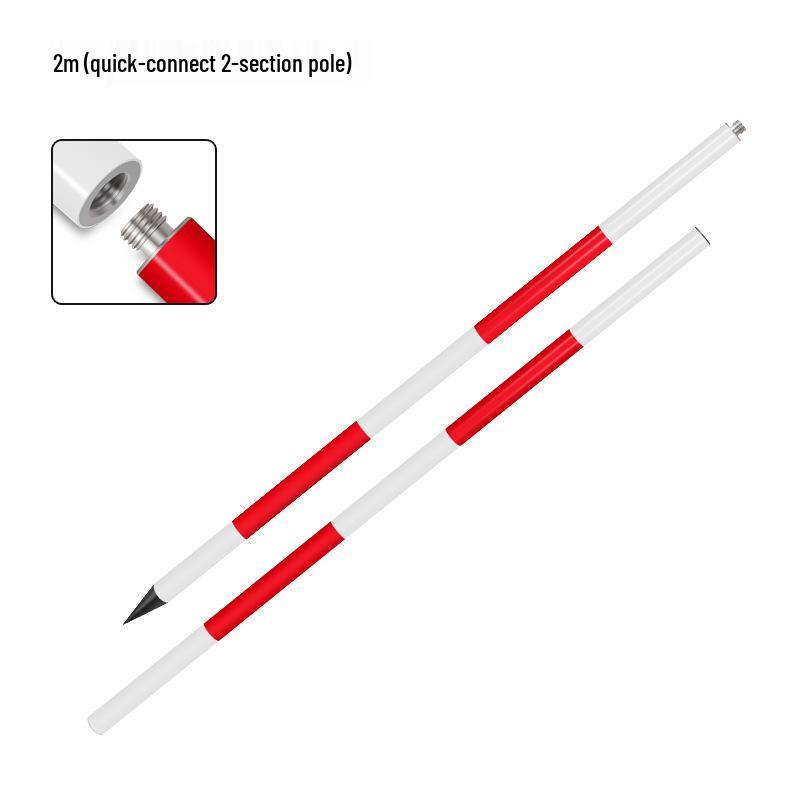 Benchmark Aluminum Alloy Measurement Pole: Thickened, Red and White Scale, Available In 2m, 3m, and 5m Lengths for Engineering Surveying.