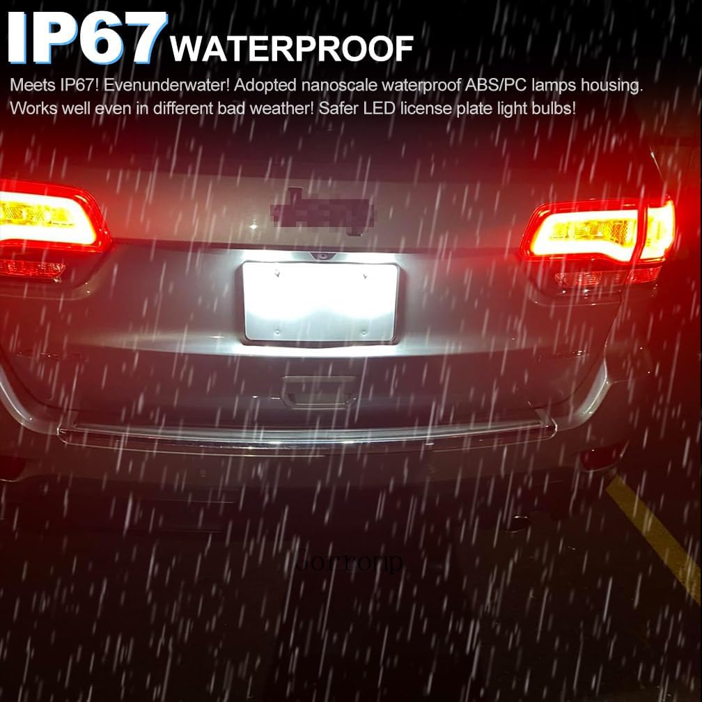 White LED Grand Cherokee License Plate Light Assembly for Jeep Grand Cherokee WK2 2014-2020, 2014 2015 2016 2017 Compass Patriot Dodge Viper Rear