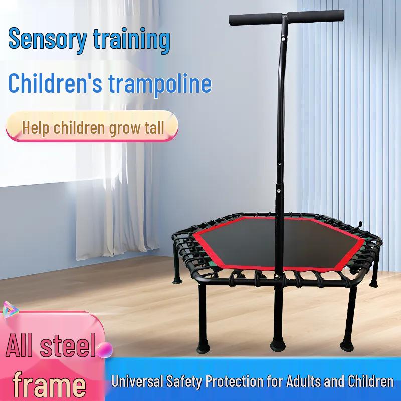 Indoor/Outdoor 45-Inch Hexagonal Trampoline for Adults - Fitness Bouncing Bed In Stock